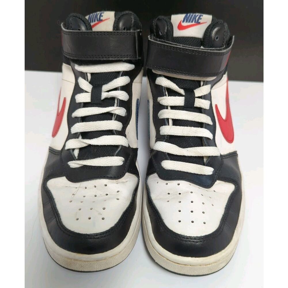 Nike Court Borough Mid 2 Youth Sneakers Black White Red | Size 6Y